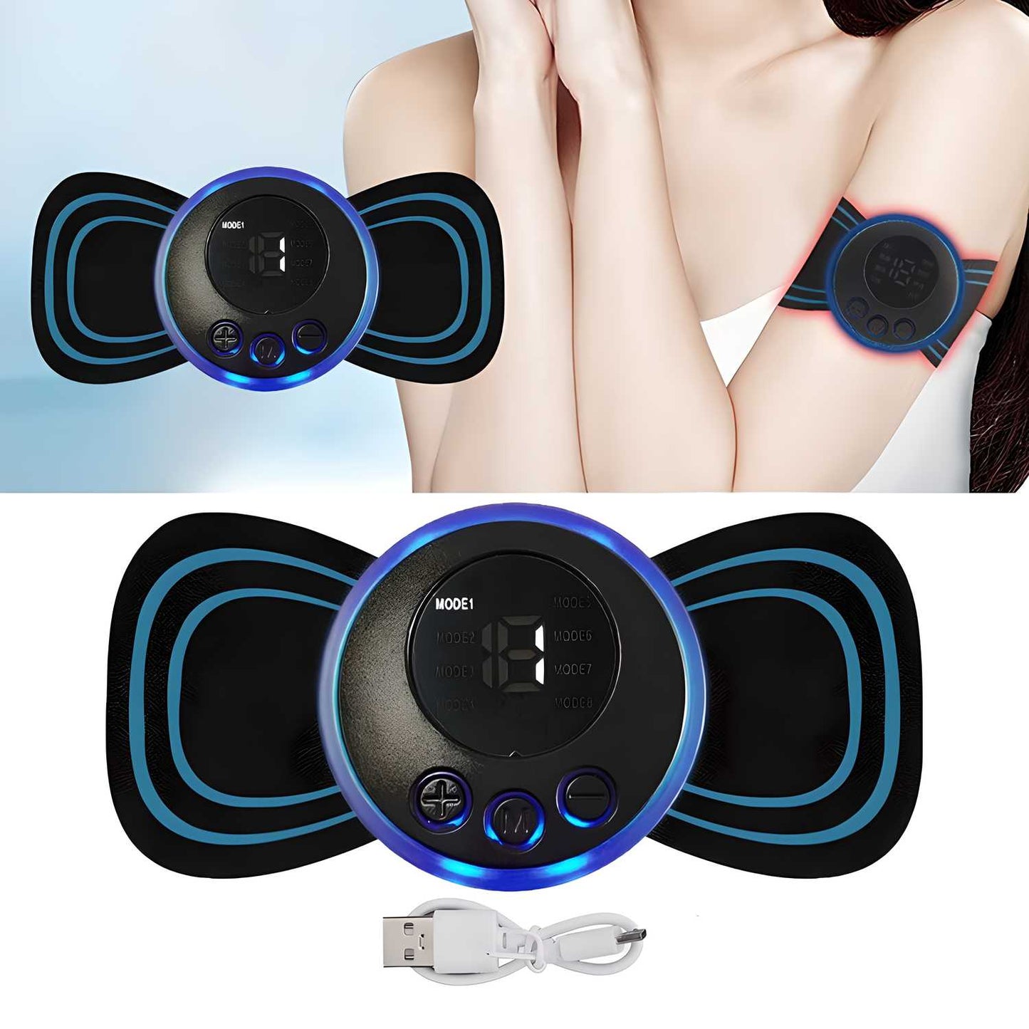 Mini Portable EMS Neck & Shoulder Massager – Wireless Rechargeable Muscle Relaxation Device