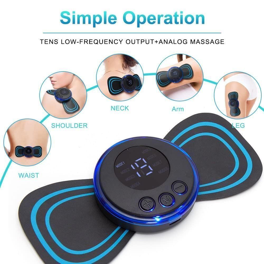 Mini Portable EMS Neck & Shoulder Massager – Wireless Rechargeable Muscle Relaxation Device